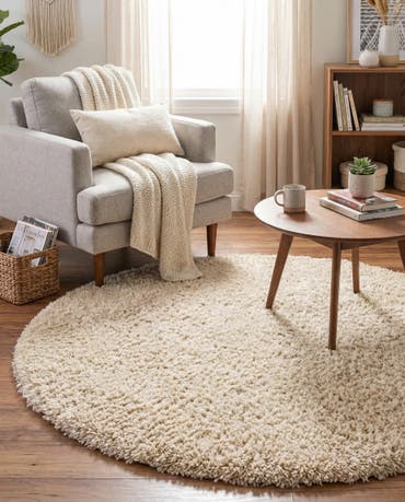 4' x 4' Infinity Shag Round Rug