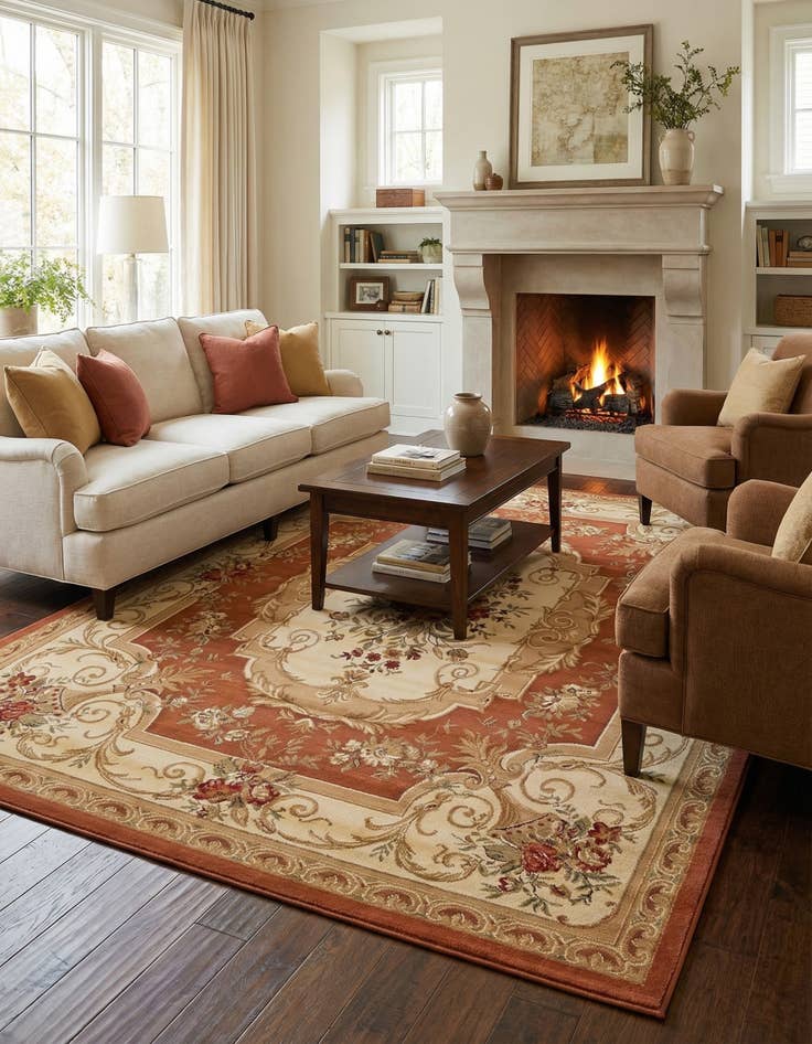 Detail image of 10' x 13' Classic Aubusson Rug