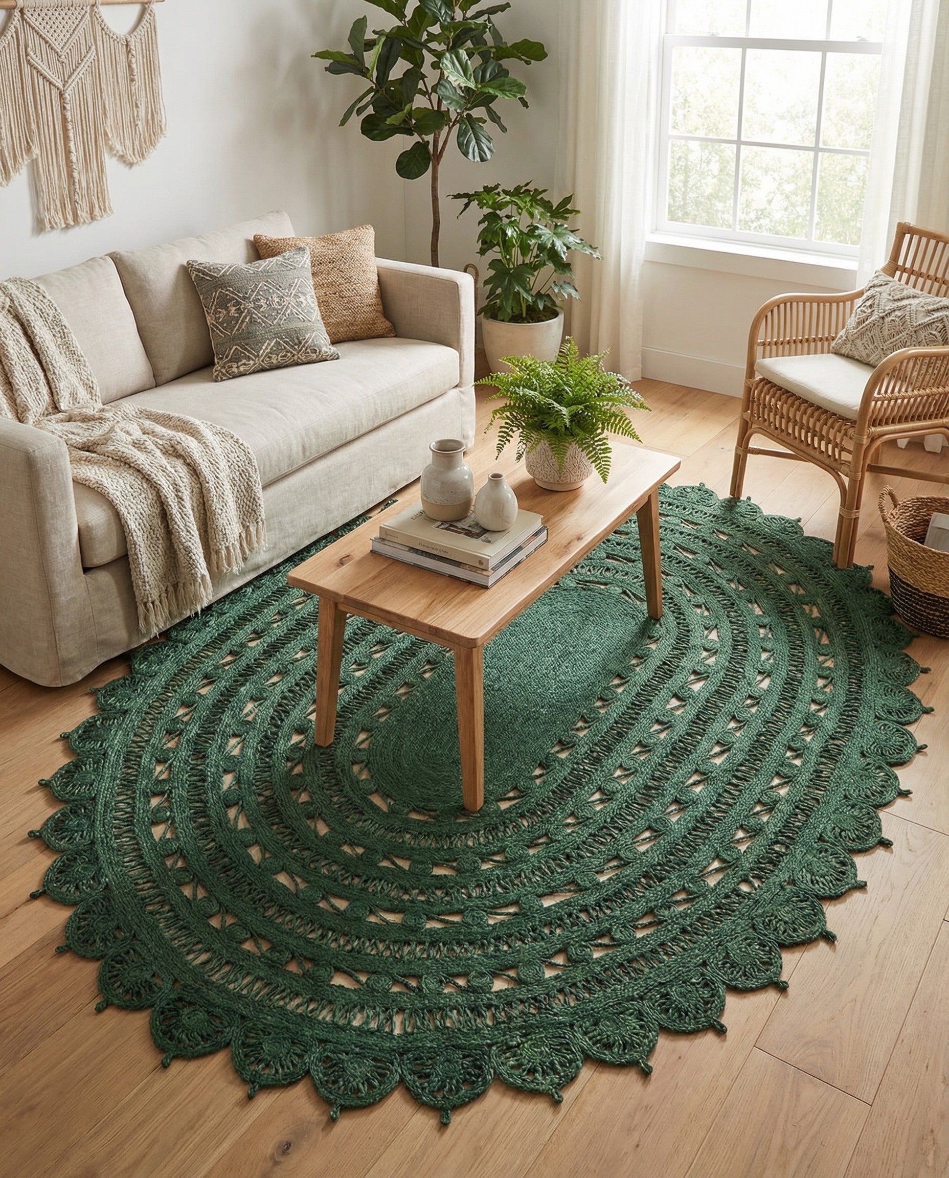  7' 10 x 10'  Hand Braided Jute Oval Rug