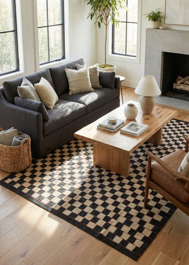 5' 8 x 7' 7 Hand Woven Kilim Modern Wool Rug