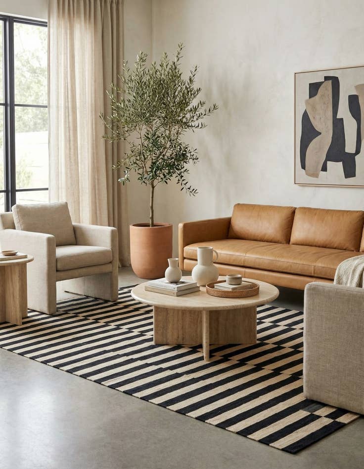 Detail image of 5' 7 x 7' 9  Hand Woven Kilim Modern Wool Rug