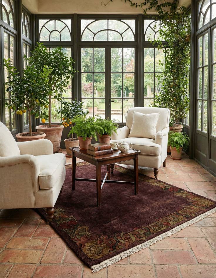 Detail image of  4' 2 x 6' 1  Hand Knotted Tibet Wool Rug