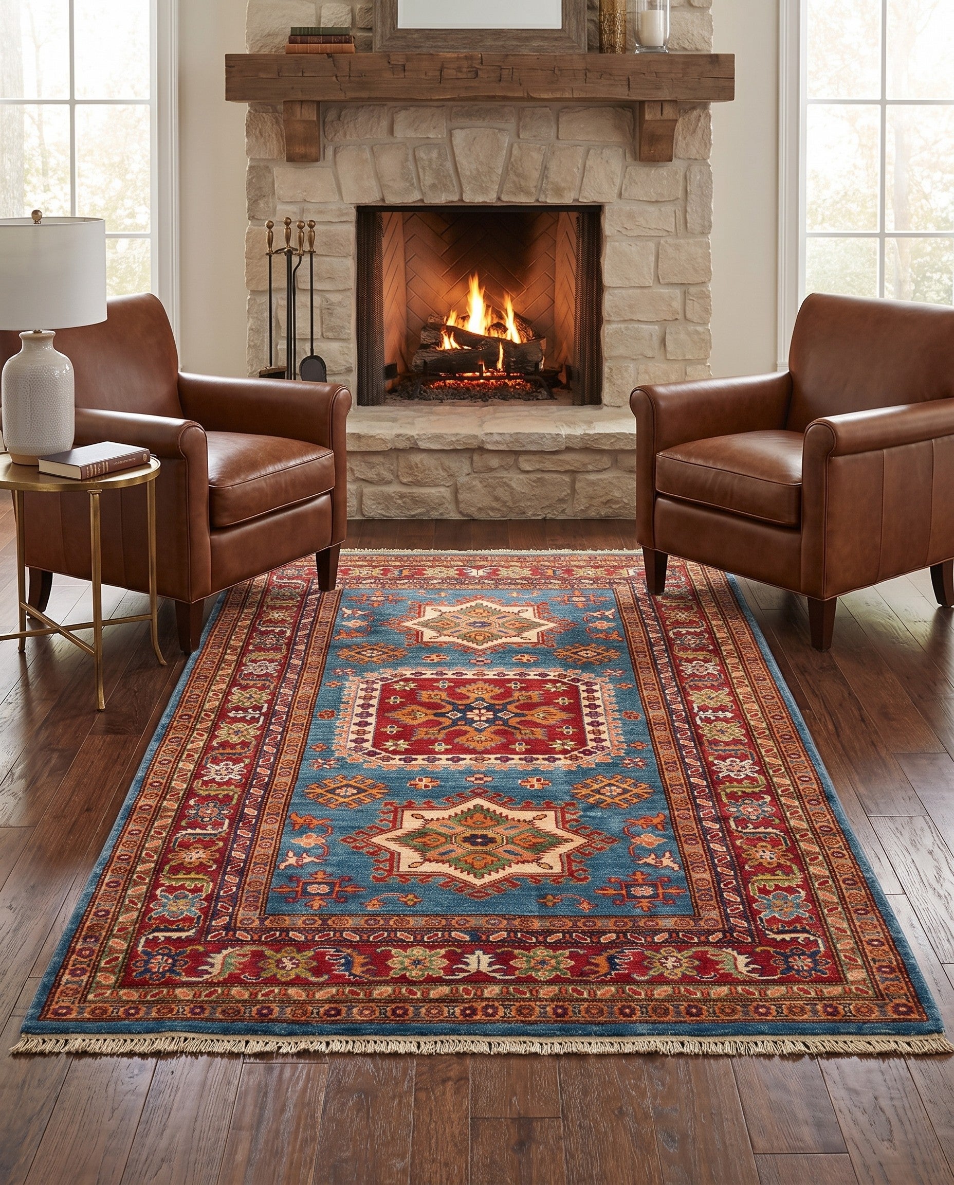 3' 11 x 6' 2 Hand Knotted Kazak Rug