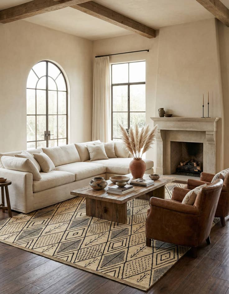 Detail image of 15' 10 x 24' 9  Hand Knotted Moroccan Wool Rug