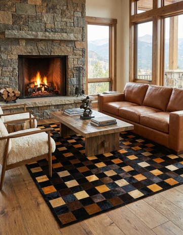 5' 2 x 8' Cowhide - Patchwork Rug