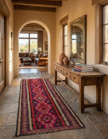 4' 10 x 10' 3 Hand Woven Kilim Fars Wool Runner Rug