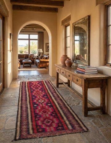 4' 10 x 10' 3 Hand Woven Kilim Fars Wool Runner Rug