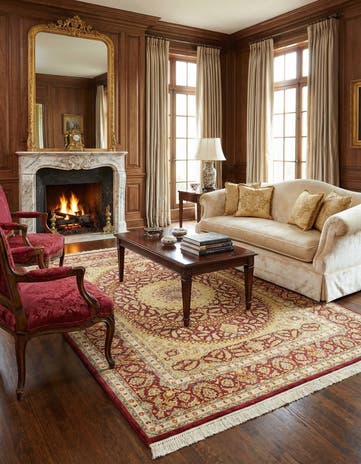 4' 4 x 6' 7 Ghom Silk Rug