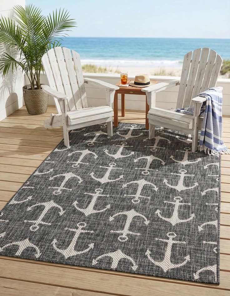 Detail image of 4' x 6'  Washable Coastal Indoor / Outdoor Rug
