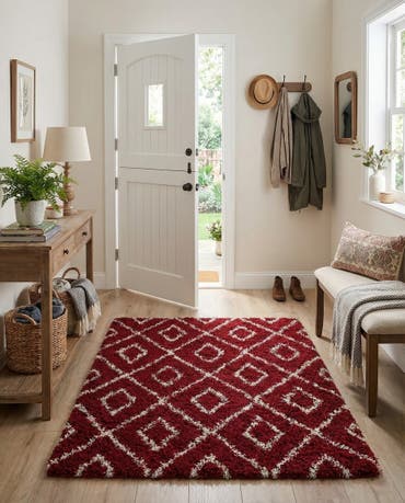  4' x 4' Lattice Shag Square Rug