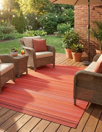 Red Easy-Clean Vista Breeze Indoor / Outdoor Rug