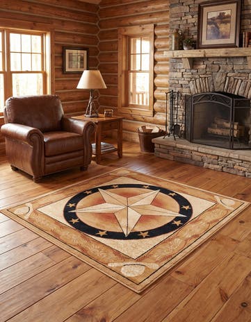 5' 3 x 5' 3 Pioneer Square Rug