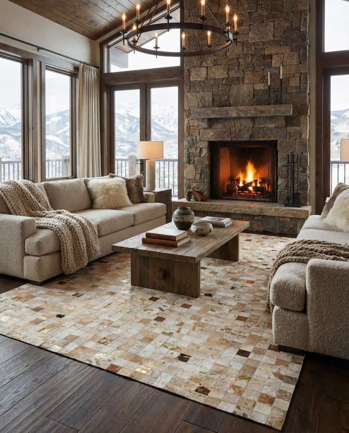 8' x 9' 9 Cowhide Stocks Rug