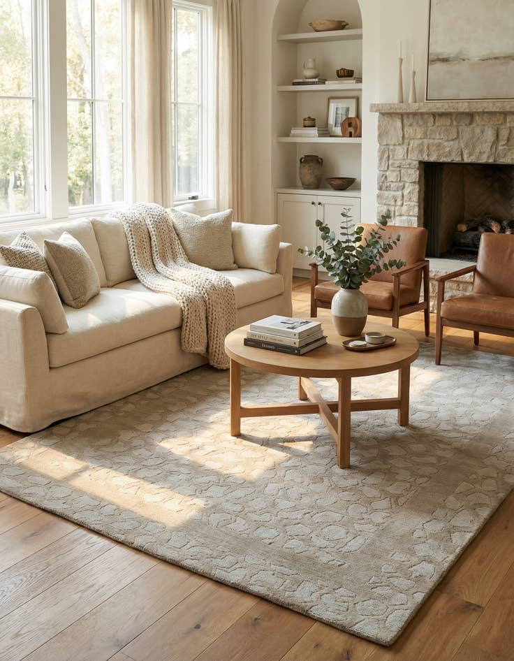 Detail image of 5' 8 x 7' 9  Hand Knotted Nepal Wool Rug