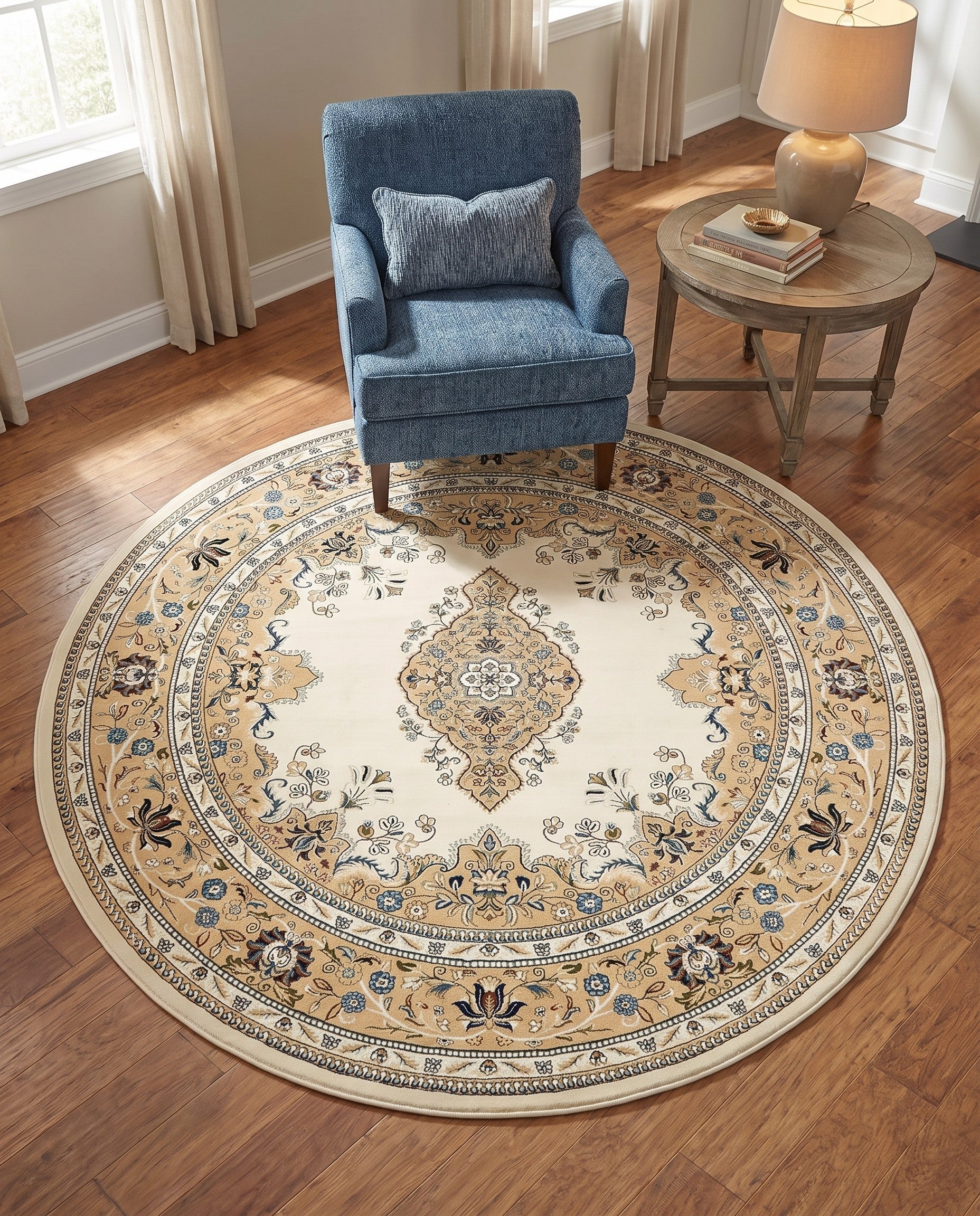5' 3 x 5' 3 Nain Design Round Rug