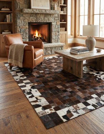5' x 8' Cowhide Leather Rug