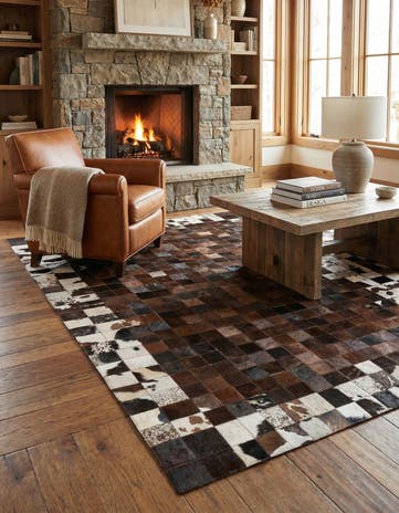 5' x 8' Cowhide Leather Rug