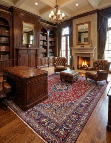 9' 7 x 12' 9 Hand Knotted Mashad Persian Wool Rug