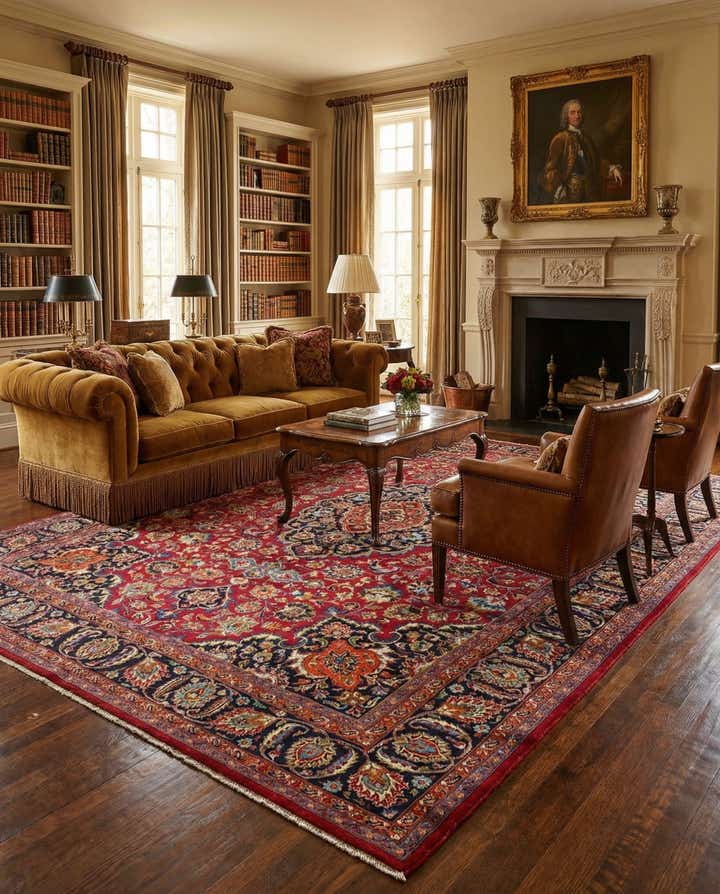 9' 8 x 12' 7 Hand Knotted Mashad Persian Wool Rug