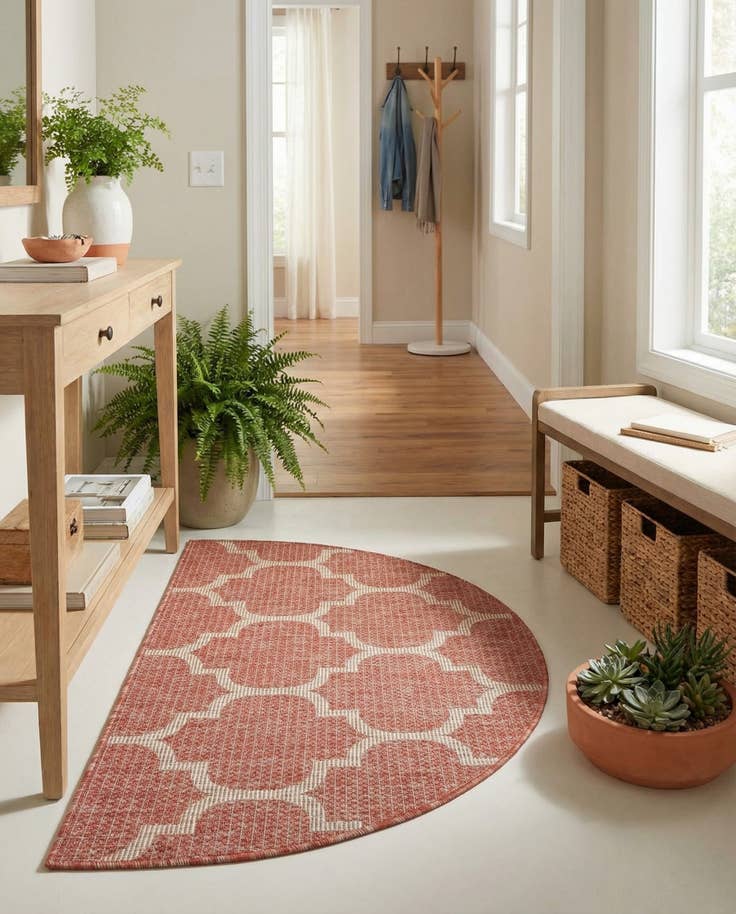 Detail image of 2' 7 x 4' Easy-Clean Lattice Indoor / Outdoor Hearth Rug