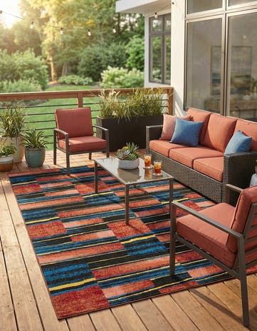 9' x 12' Easy-Clean Modern Indoor / Outdoor Rug