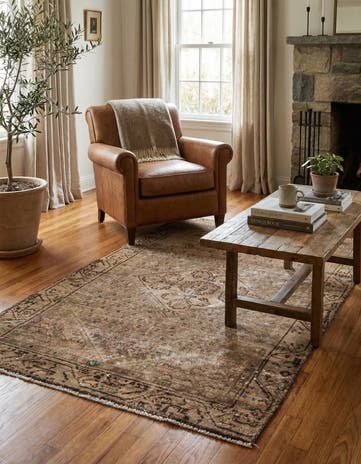 3' x 4' 9 Hand Knotted Ultra Vintage Persian Wool Rug