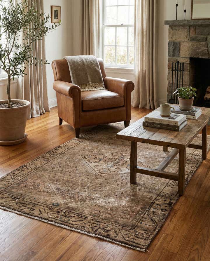 3' x 4' 9 Hand Knotted Ultra Vintage Persian Wool Rug