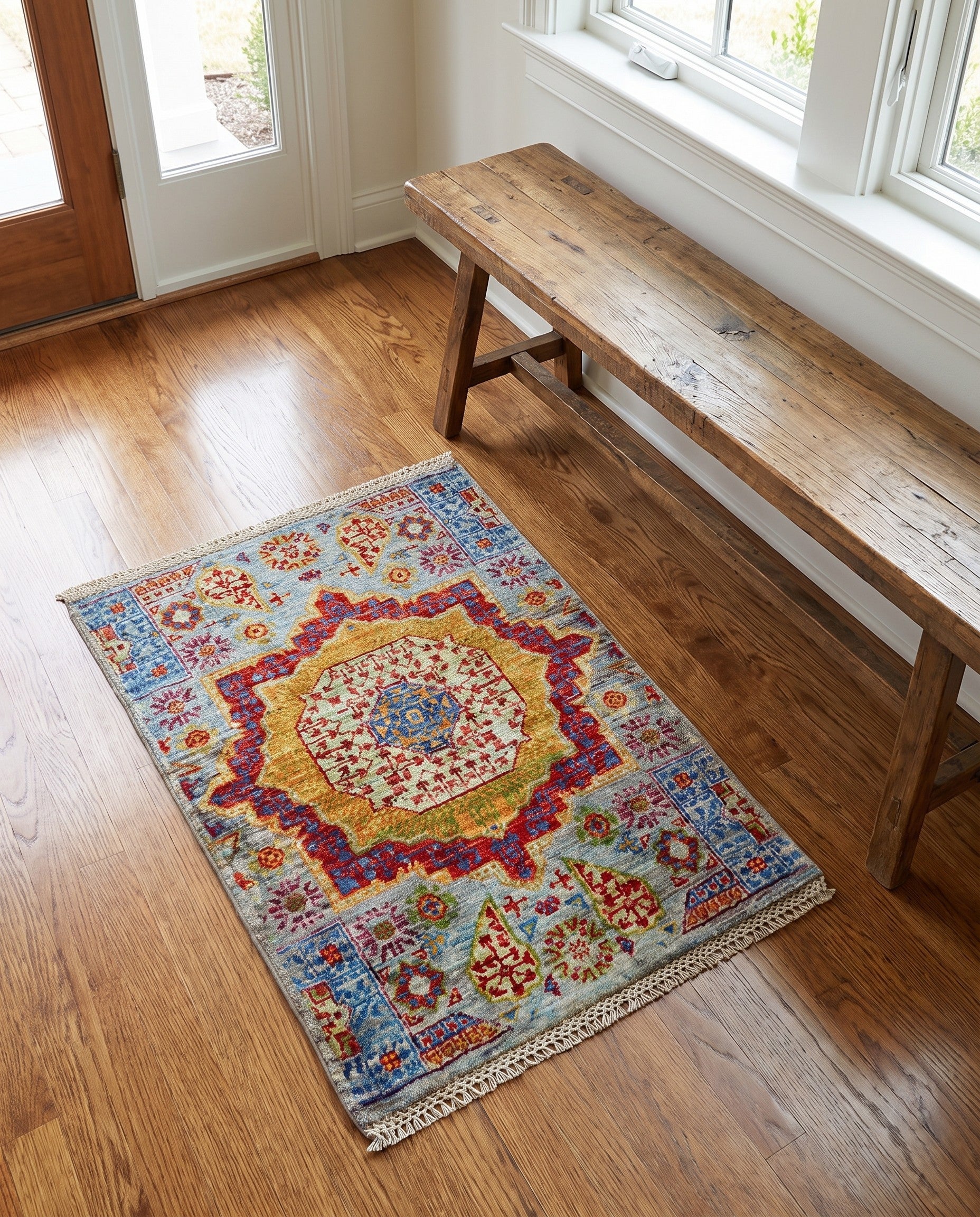 2' 1 x 3' Hand Knotted Mamluk Ziegler Rug