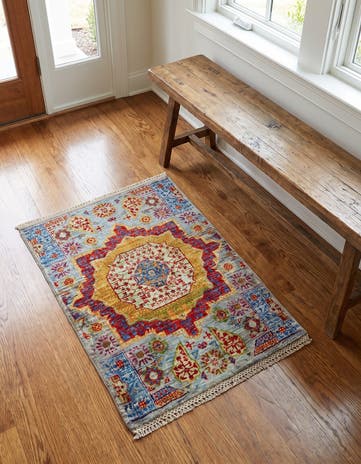 2' 1 x 3' Hand Knotted Mamluk Ziegler Rug