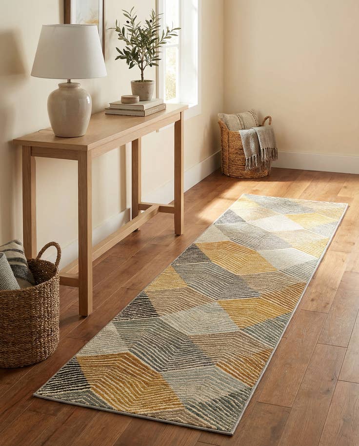 Detail image of 2' x 8' Easy-Clean Modern Indoor / Outdoor Runner Rug