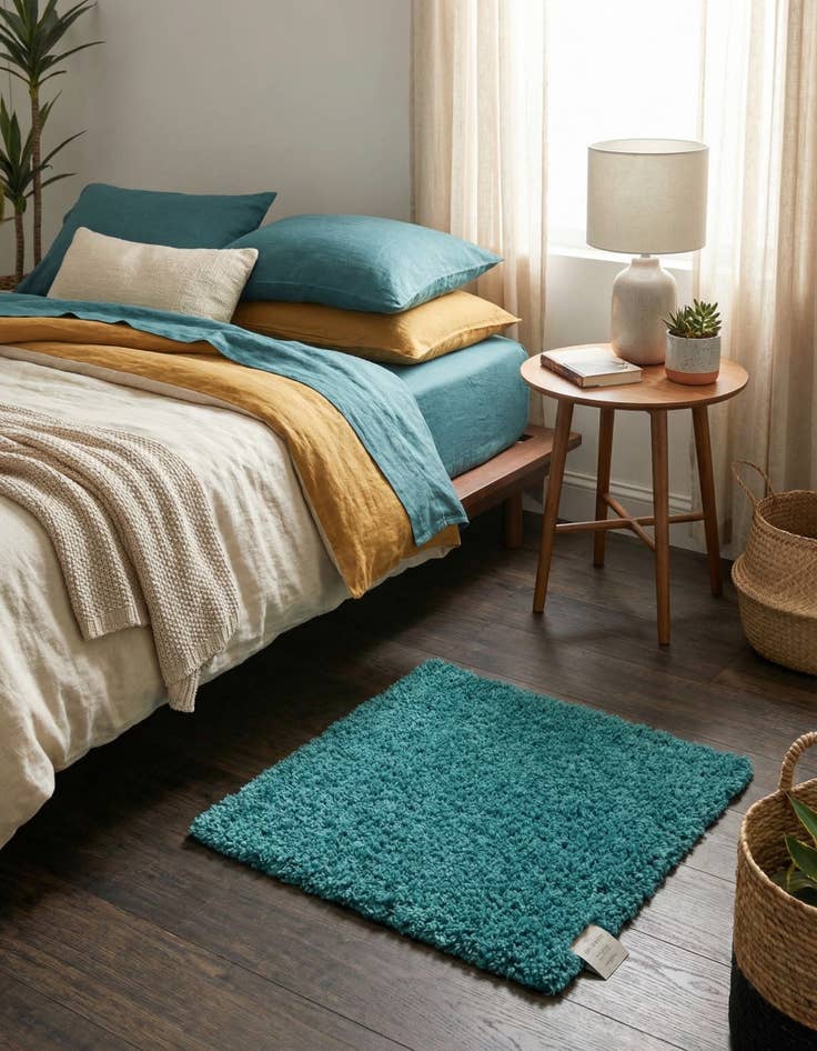 Detail image of  1' x 1' Solid Shag Sample Rug