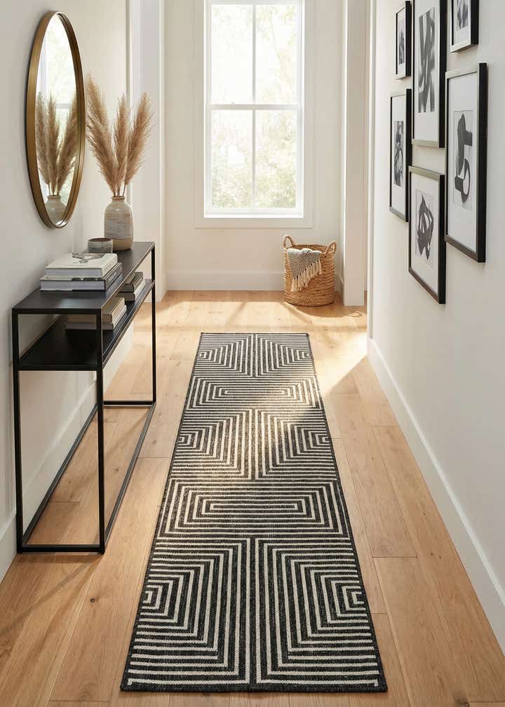 2' x 8' Easy-Clean Modern Indoor / Outdoor Runner Rug