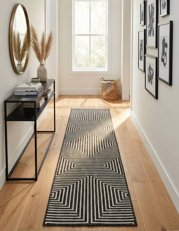 Detail image of 2' x 8' Easy-Clean Modern Indoor / Outdoor Runner Rug
