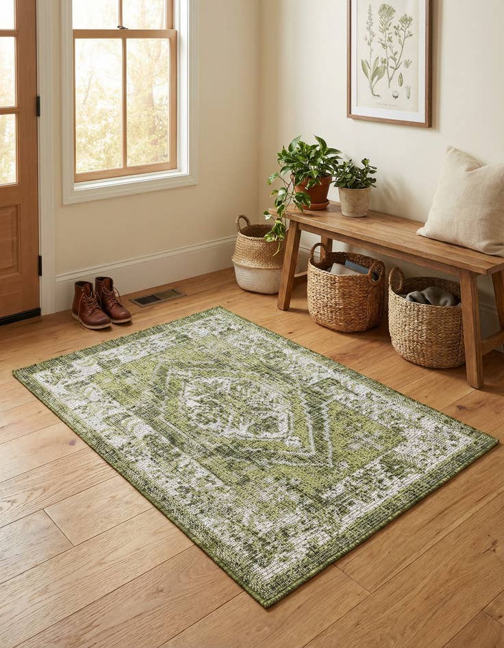 Detail image of 2' x 3' Easy-Clean Traditional Indoor / Outdoor Rug