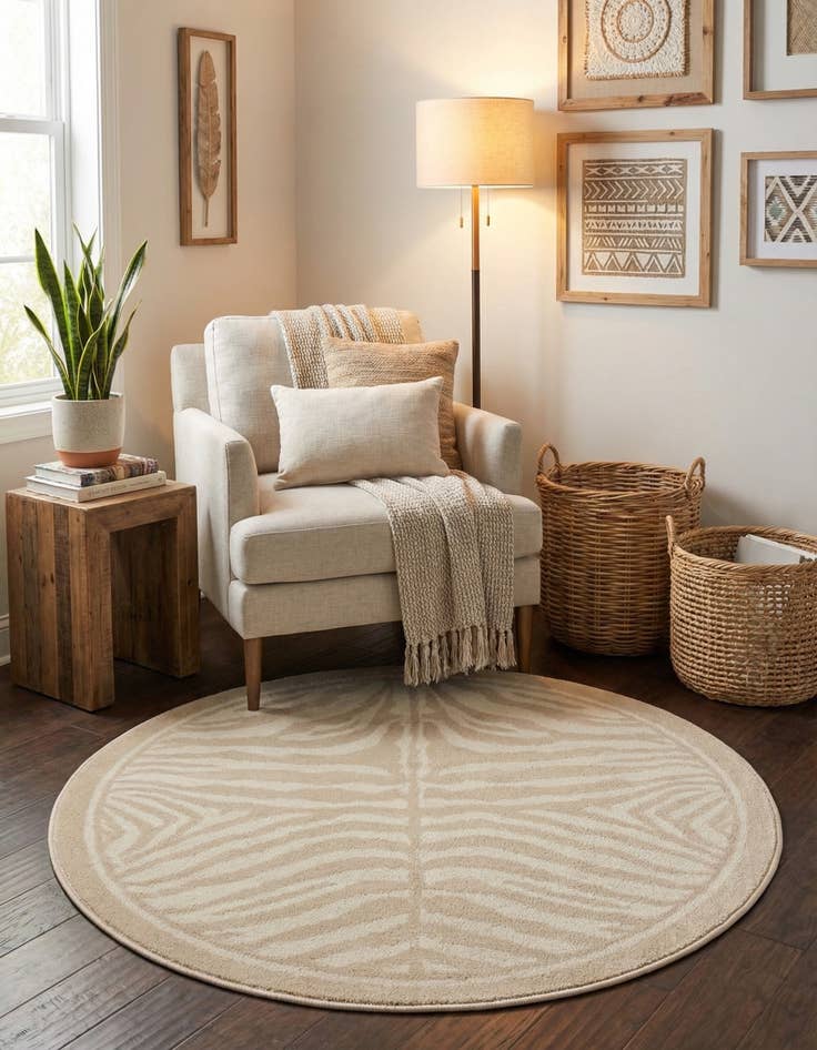 Detail image of 4' x 4' Safari Round Rug