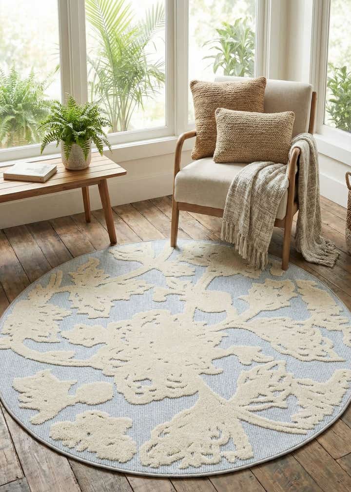 5' 3 x 5' 3 Easy-Clean Aruba Indoor / Outdoor Round Rug