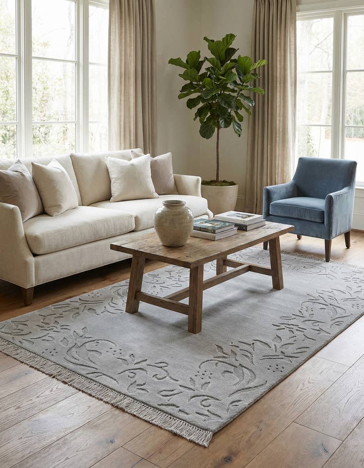 Detail image of 2' 7 x 4' 11  Hand Knotted Darya Wool Rug