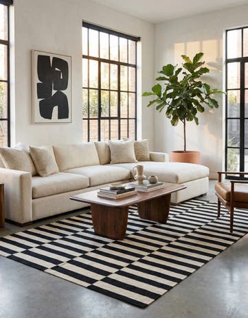 5' 6 x 7' 9 Hand Woven Kilim Modern Wool Rug