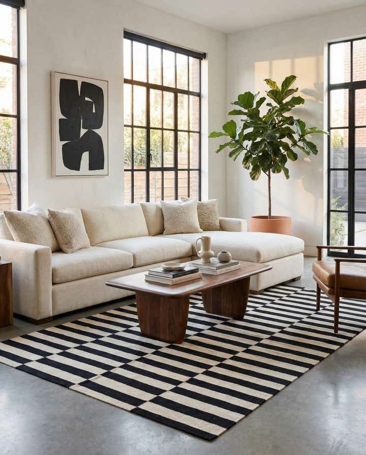 5' 6 x 7' 9 Hand Woven Kilim Modern Wool Rug