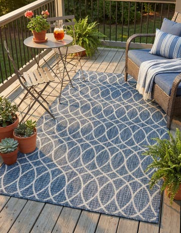 4' x 6' Easy-Clean Lattice Indoor / Outdoor Rug