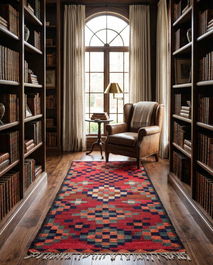 Detail image of 4' 1 x 7' 9 Hand Woven Kilim Fars Wool Runner Rug