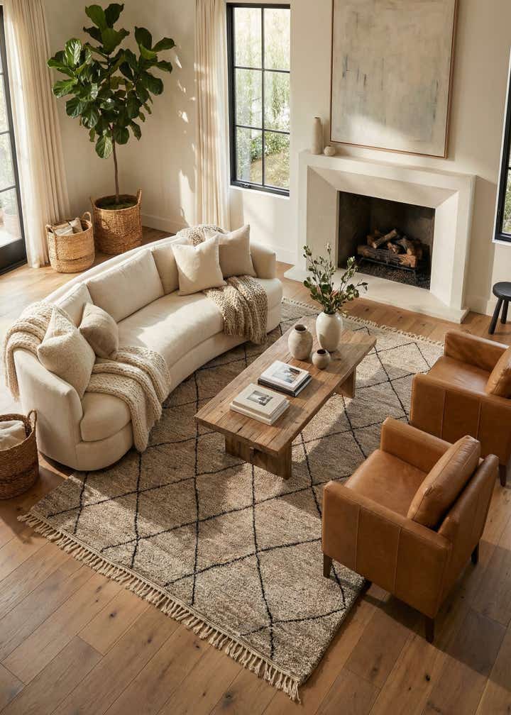 6' 8 x 9' 9 Hand Knotted Moroccan Wool Rug