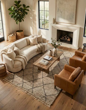 6' 8 x 9' 9 Hand Knotted Moroccan Wool Rug