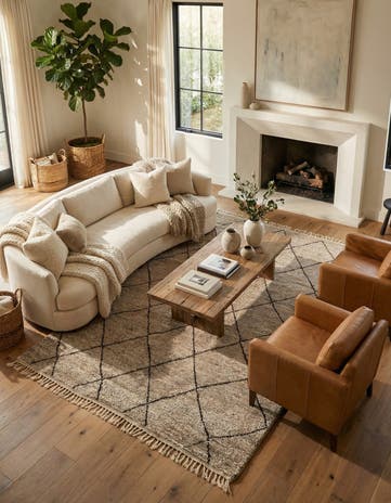 6' 8 x 9' 9 Hand Knotted Moroccan Wool Rug