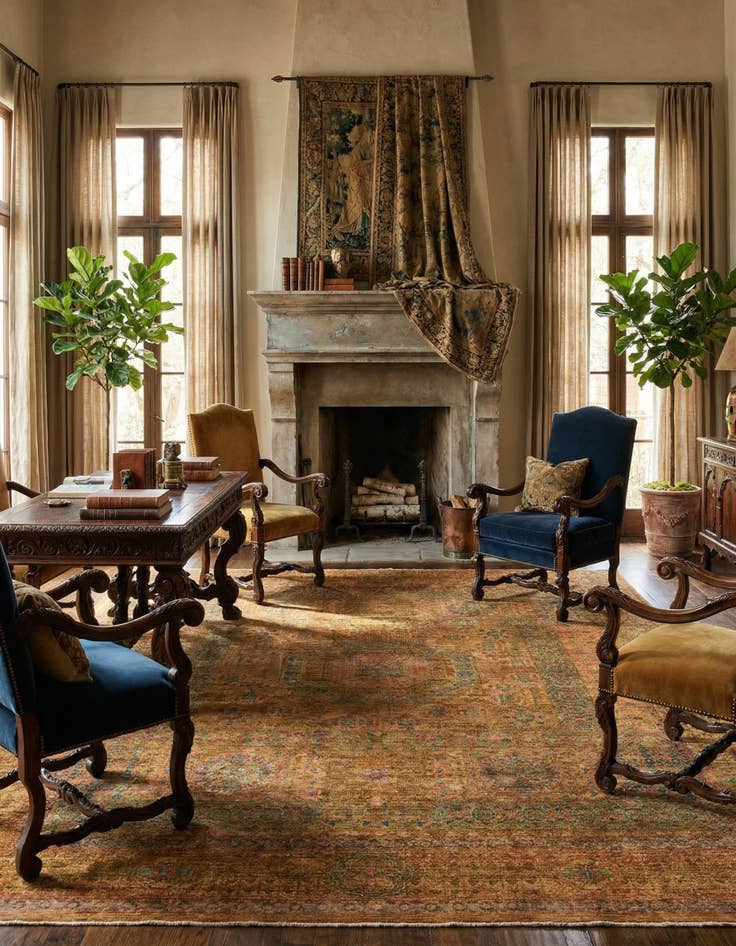 Detail image of 8' x 9' 9  Hand Knotted Mamluk Ziegler Oriental Rug