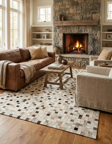 5' x 7' 11 Cowhide Stocks Rug