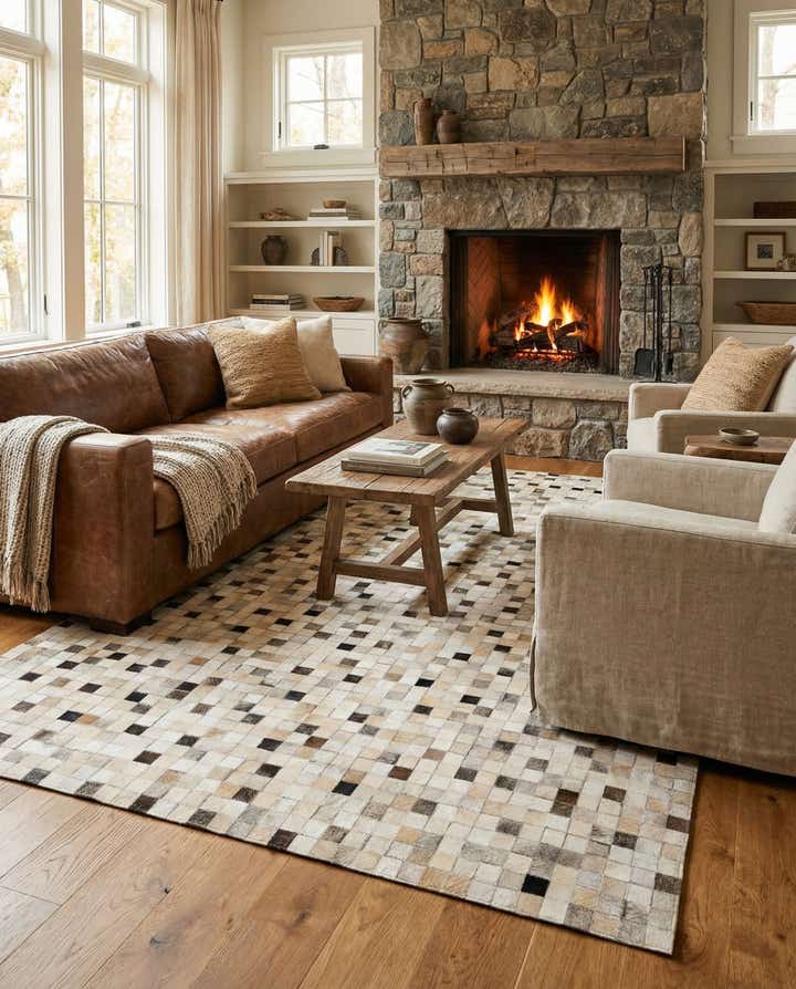 5' x 7' 11 Cowhide Stocks Rug