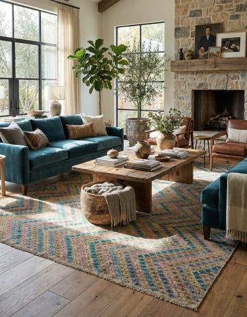 9' 6 x 13' 5 Hand Woven Kilim Modern Wool Rug