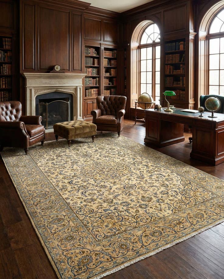 Detail image of 8' 4 x 12' 4 Kashan Wool Rug