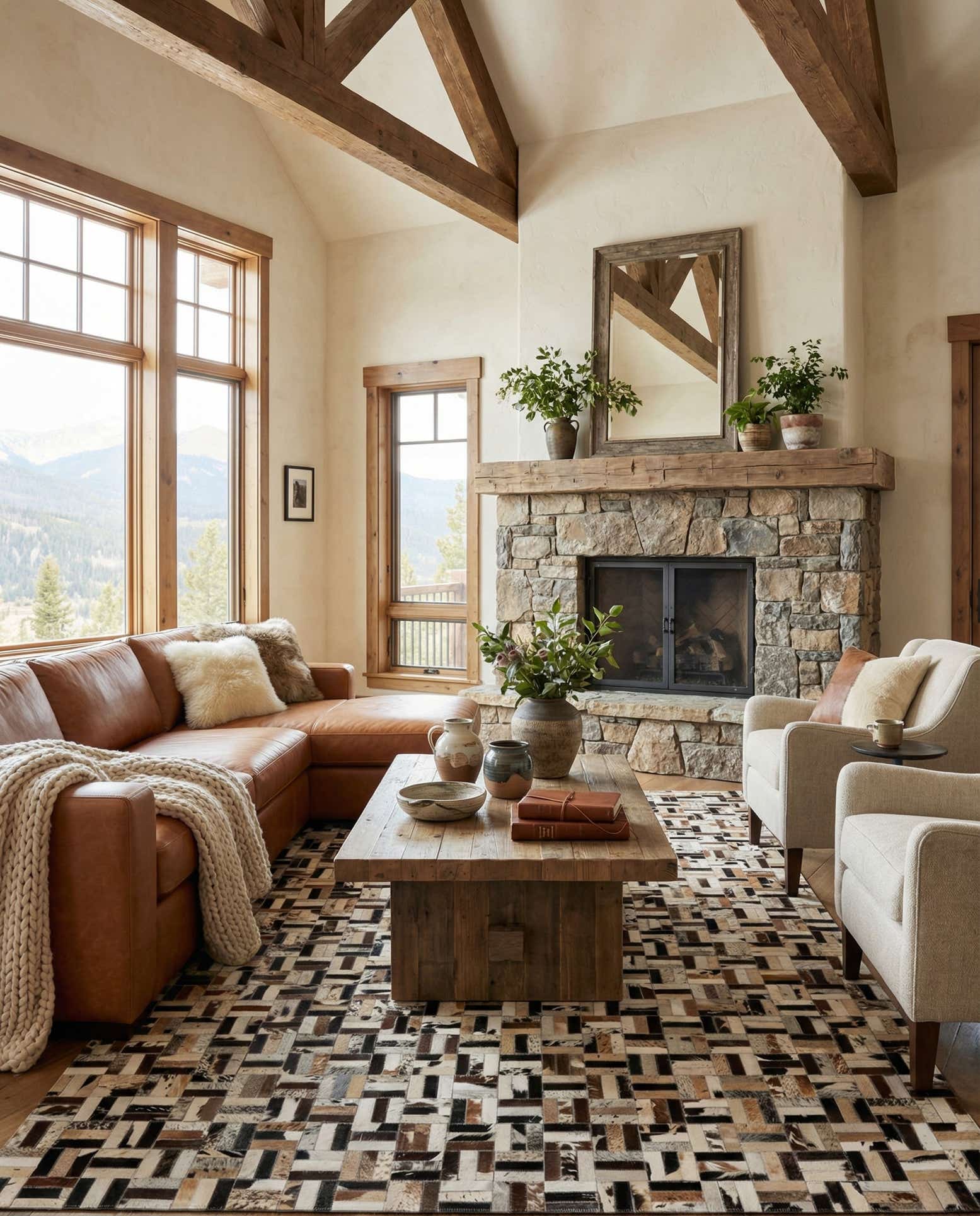 5' 1 x 8' Cowhide - Patchwork Rug